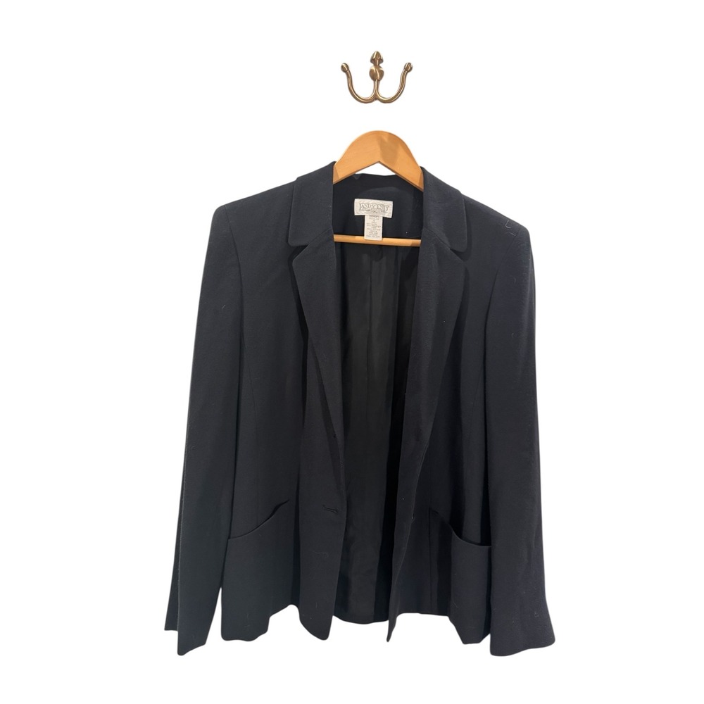 Vintage Lands' End Women's Black Career Blazer Jacket Size 10 Business Office